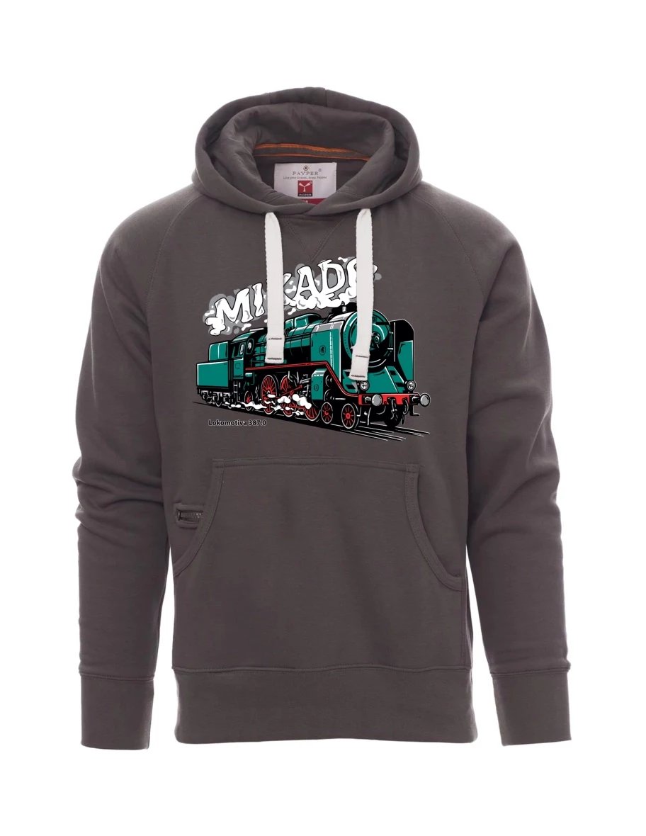 Felpa da uomo grigia Locomotiva 387.0 “MIKADO”