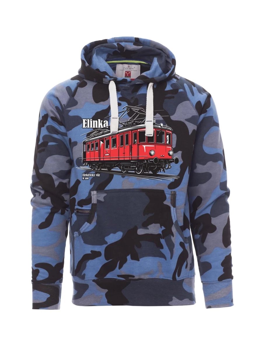 Felpa da uomo camuffare blu Automotrice elettrica M 400 “Elinka”
