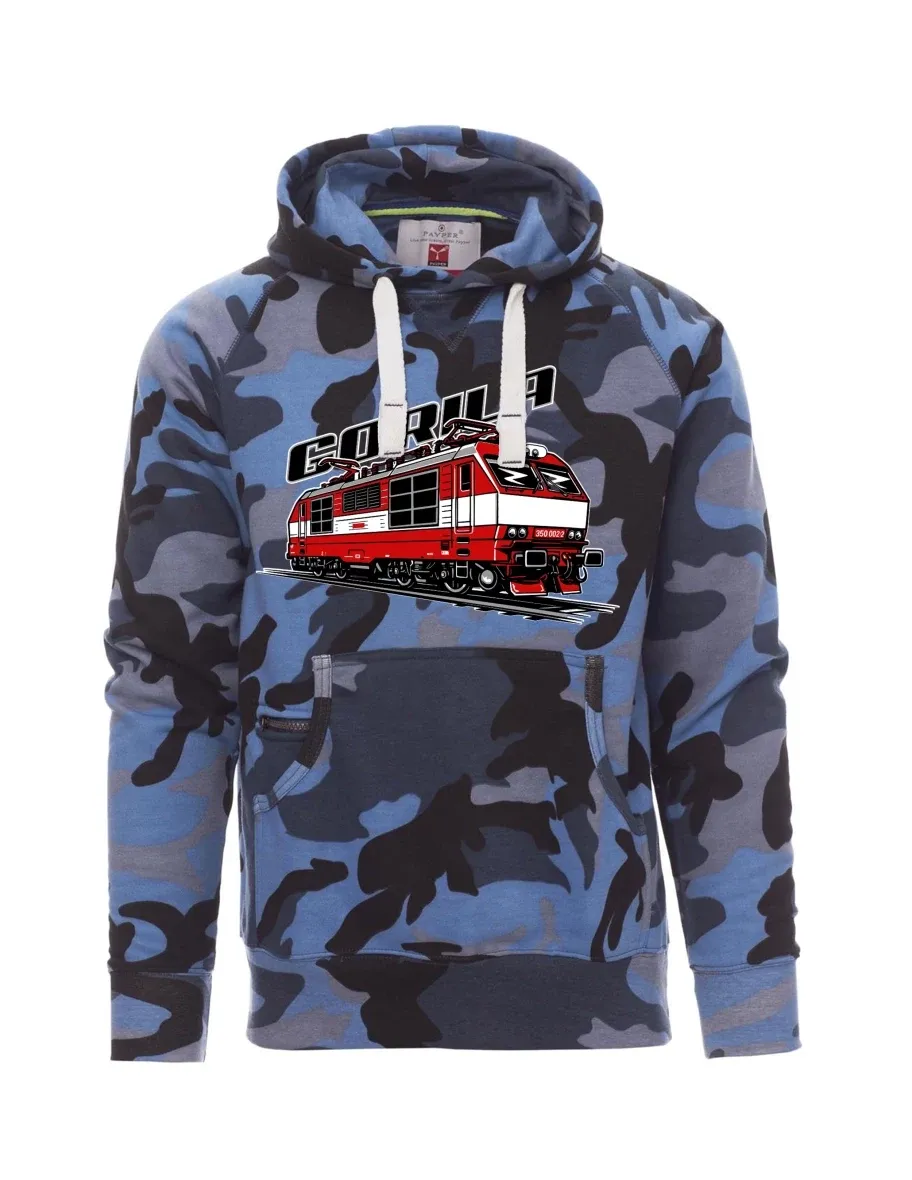 Felpa da uomo camuffare blu Locomotiva 350 “Gorila”