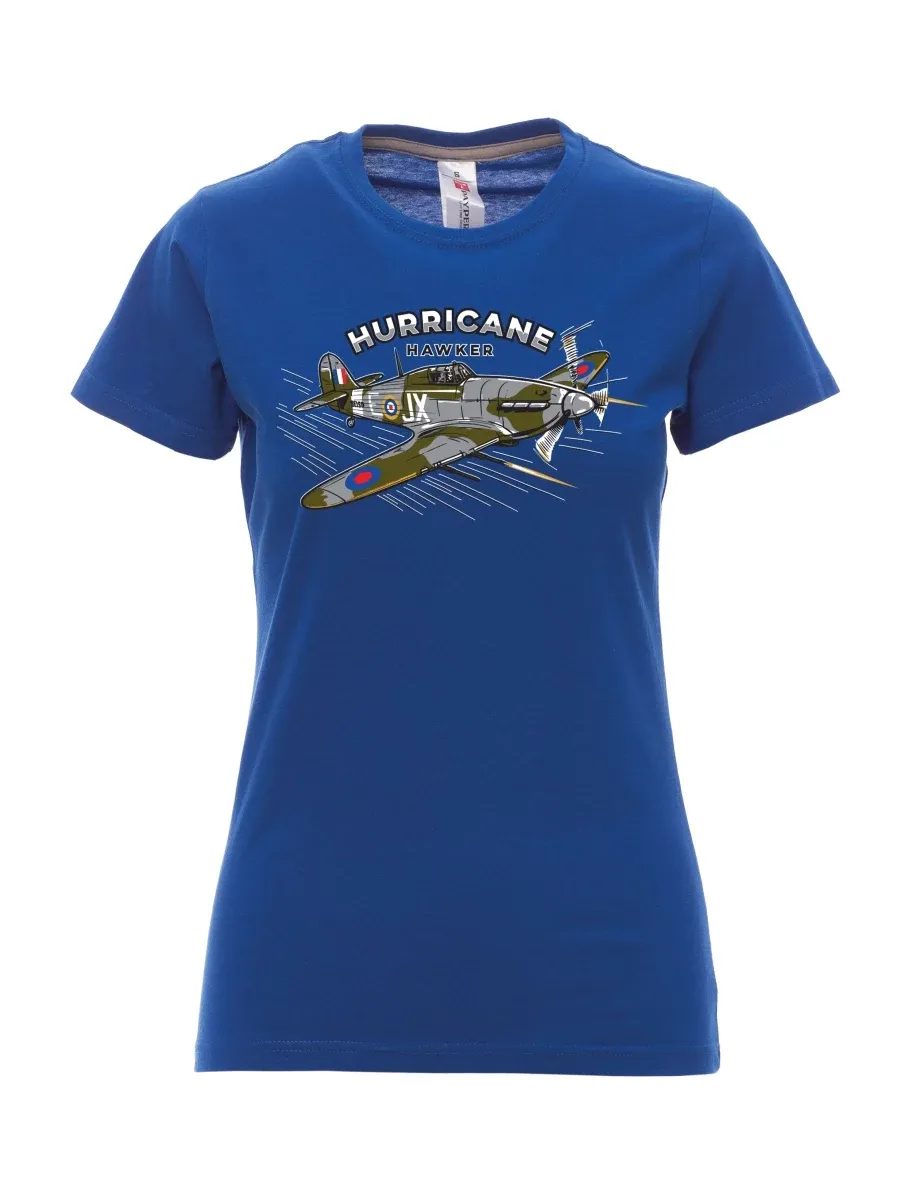 Maglia da donna blu reale Aereo Hurricane Hawker