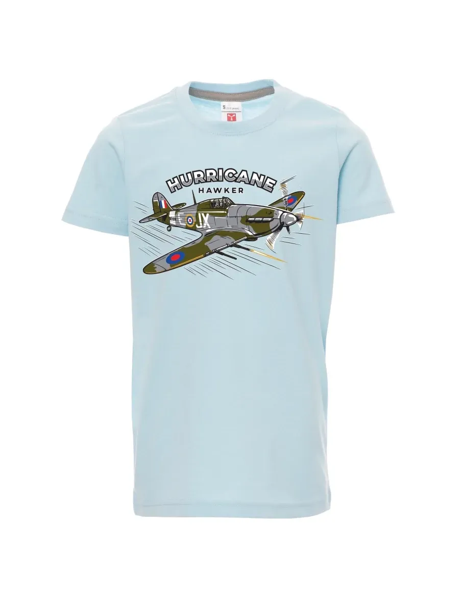 Maglia da bambino blu pallido Aereo Hurricane Hawker