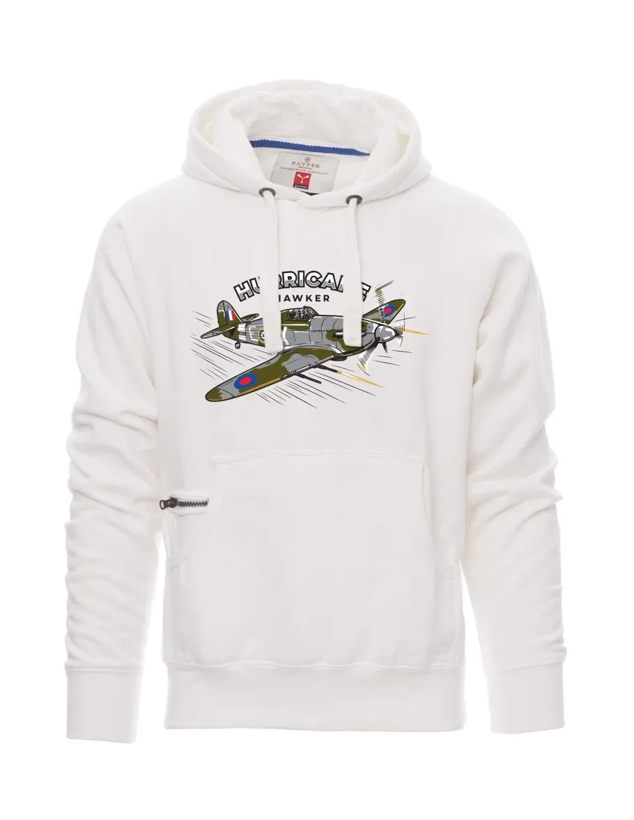 Felpa da uomo bianca Aereo Hurricane Hawker
