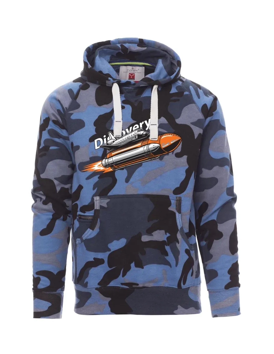 Felpa da uomo camuffare blu Space Shuttle Discovery