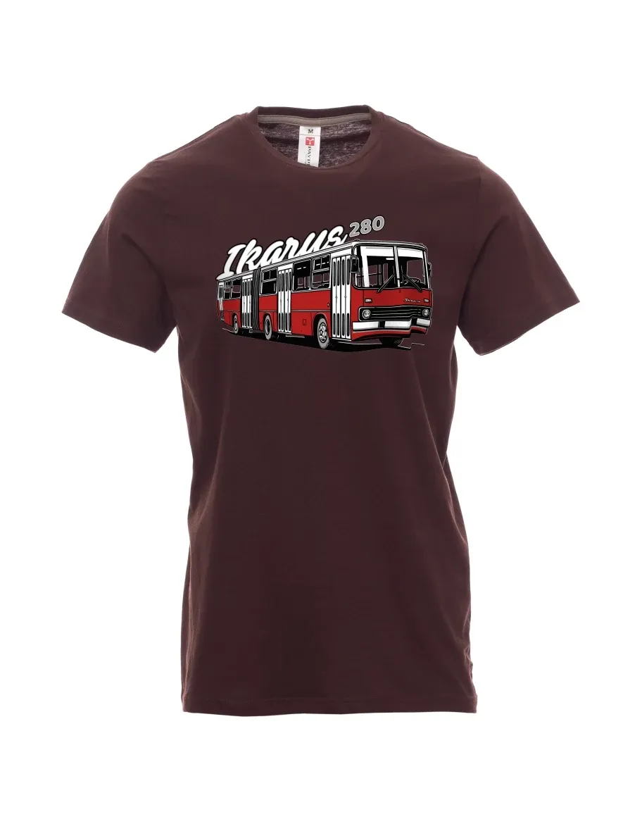 Maglia da uomo marrone scuro Autobus Ikarus 280