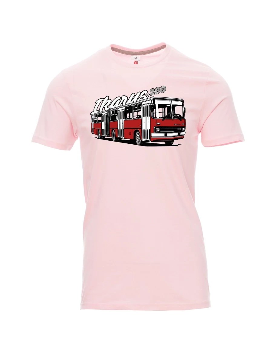 Maglia da uomo rosa chiaro Autobus Ikarus 280