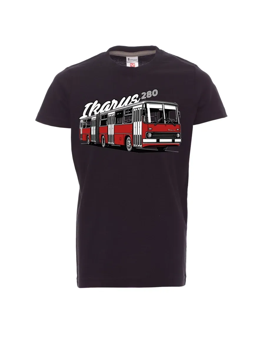 Maglia da bambino nera Autobus Ikarus 280