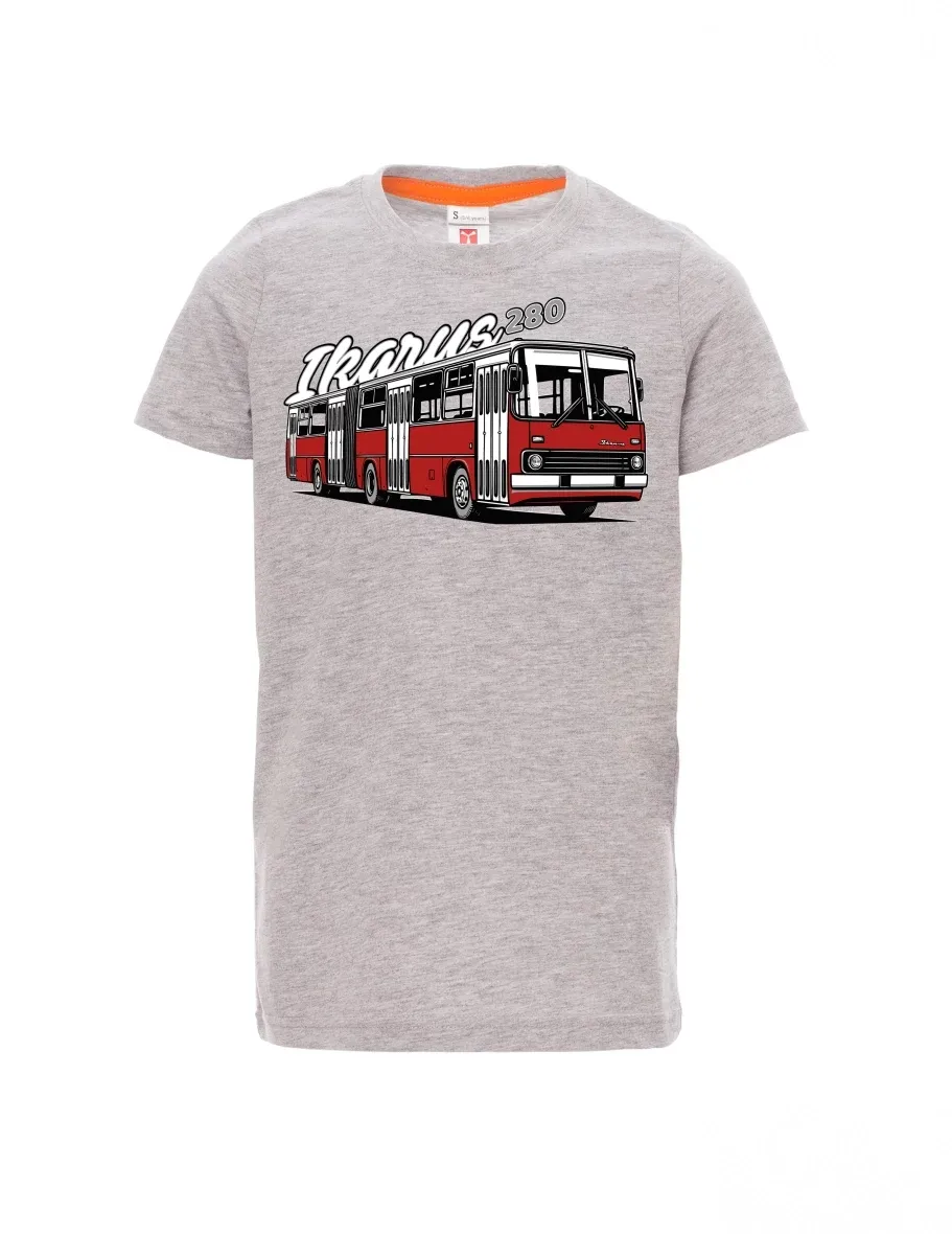 Maglia da bambino grigio melange Autobus Ikarus 280