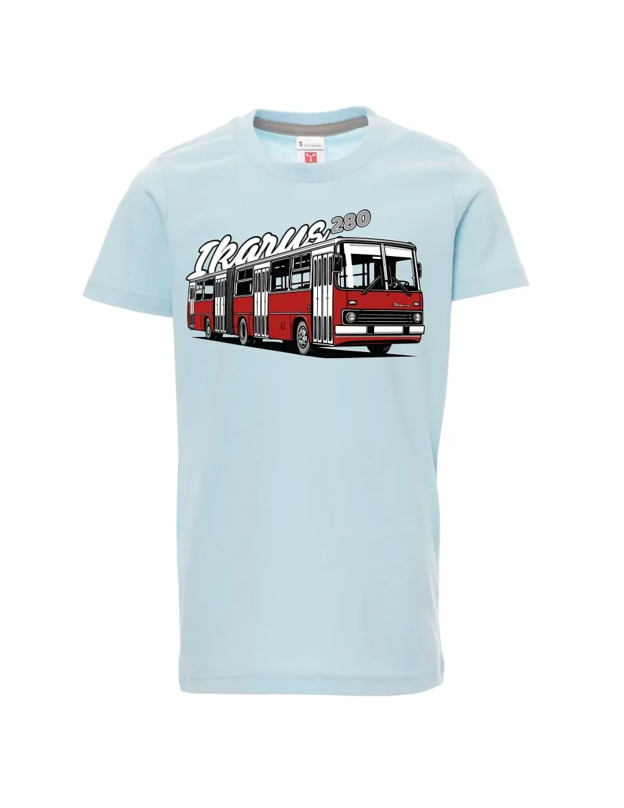 Maglia da bambino blu pallido Autobus Ikarus 280
