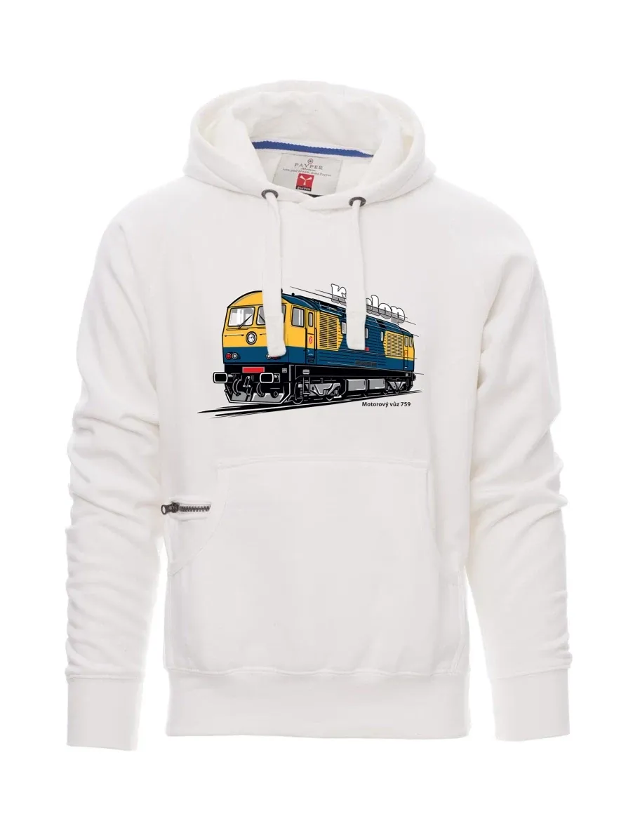 Felpa da uomo bianca Automotrice 759 “Kyklop”