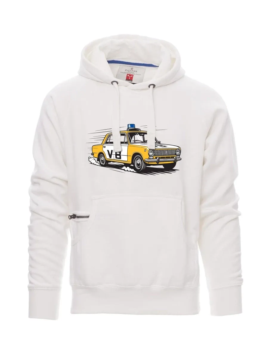 Felpa da uomo bianca Automobile VAZ 2101 VB