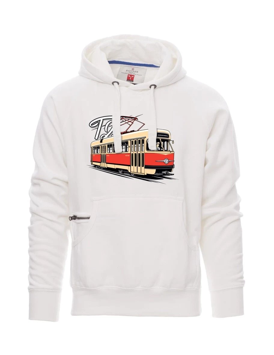 Felpa da uomo bianca Tram T2