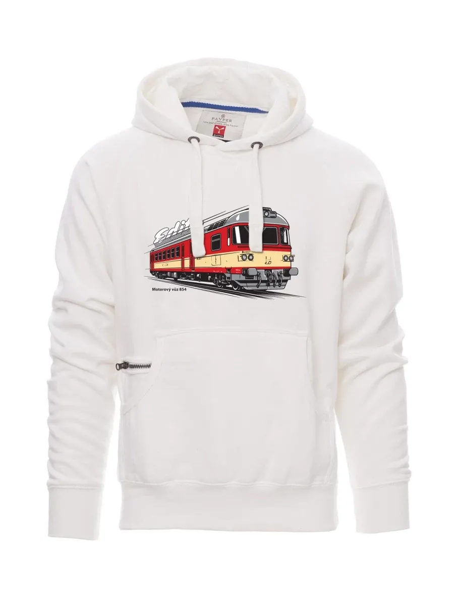 Felpa da uomo bianca Automotrice 854