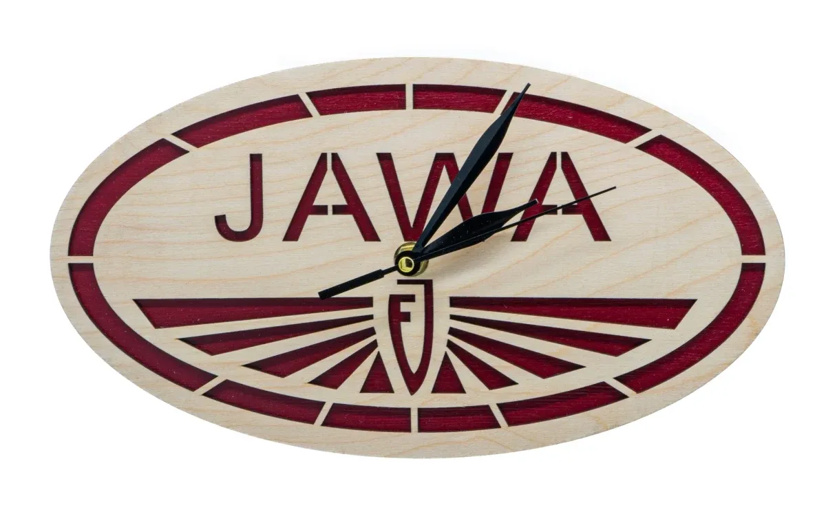 Orologio in legno Logo Jawa Fj