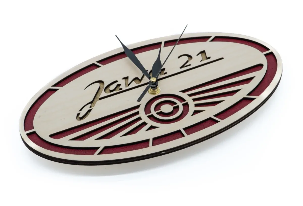 Orologio in legno Logo Jawa 21