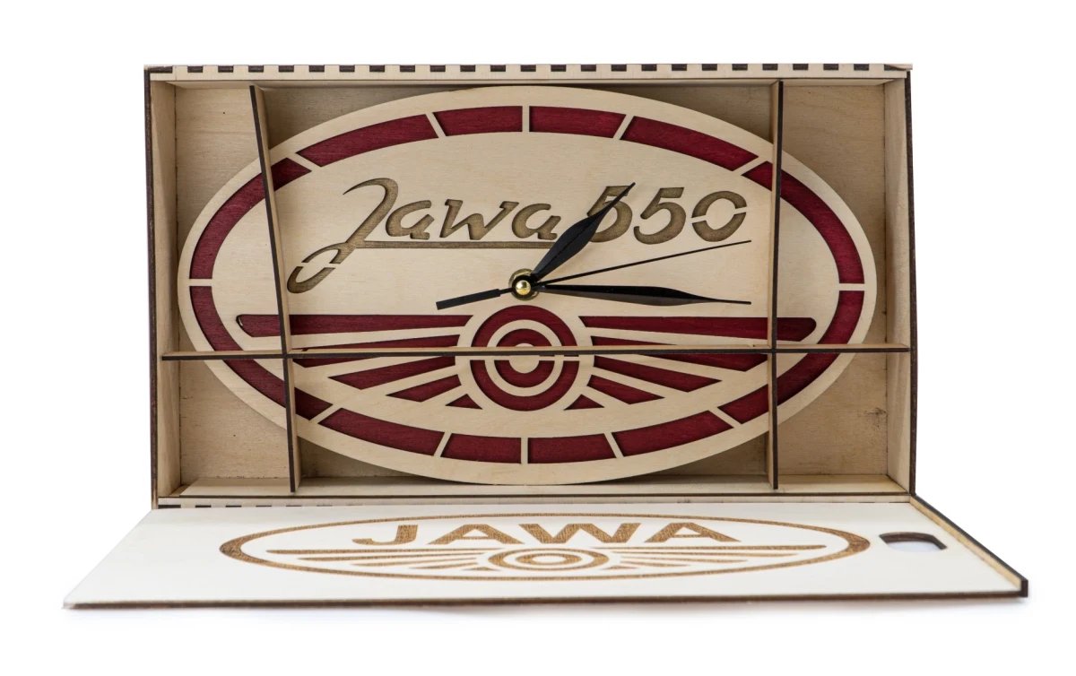 Orologio in legno Logo Jawa 550