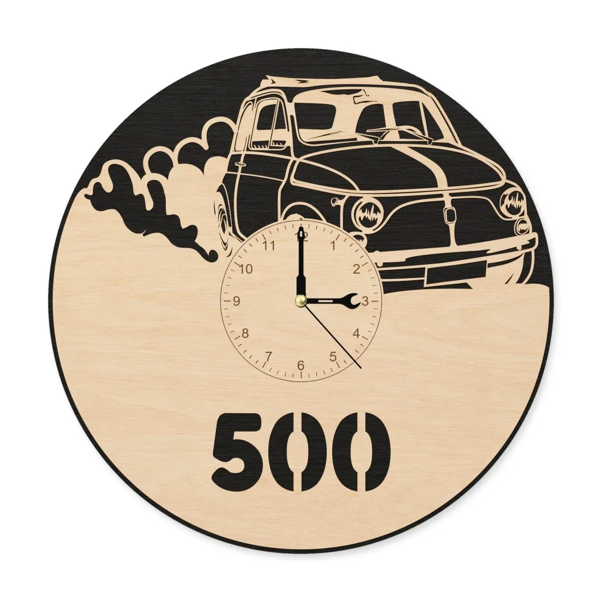 Orologio da parete in legno – Auto d'epoca italiana 500