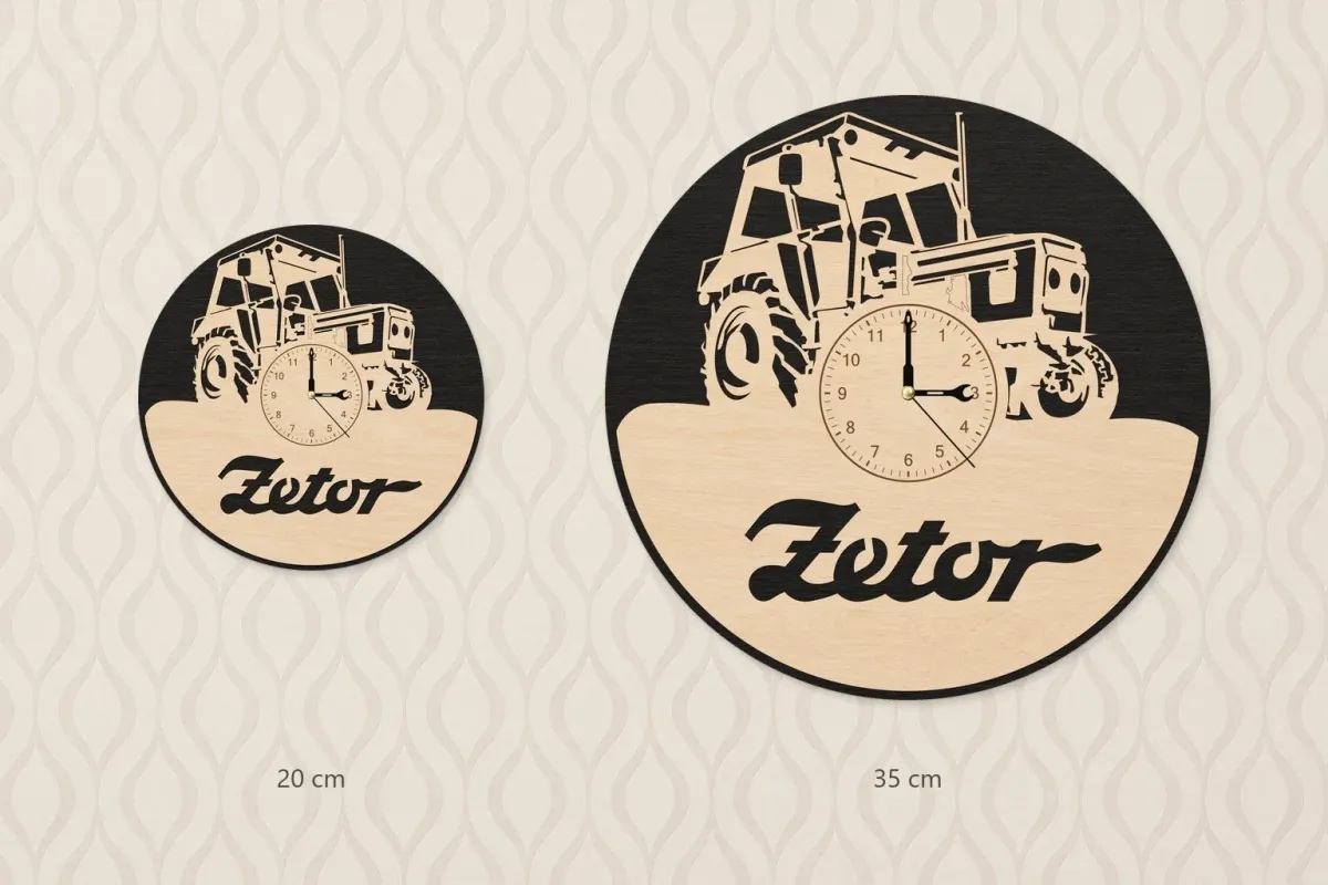 Orologio da parete in legno – Trattore con cabina