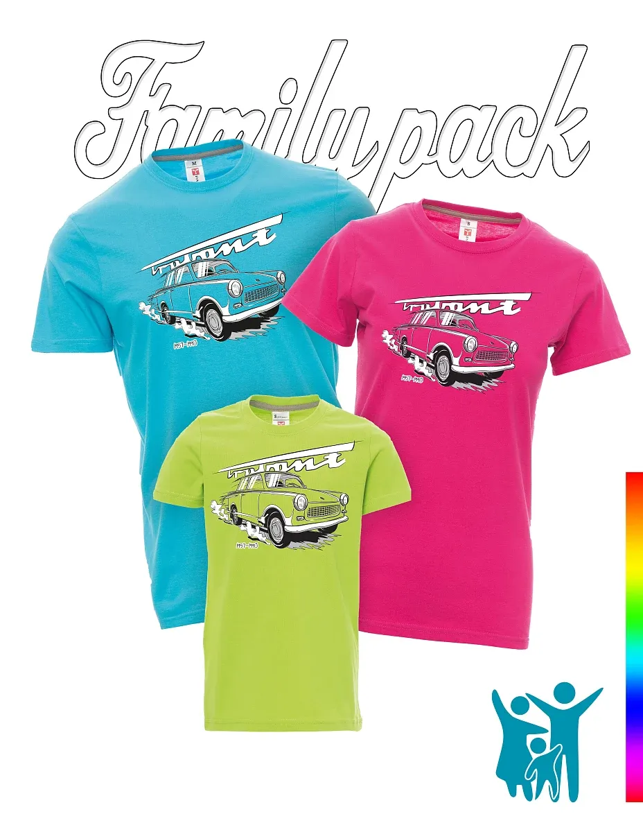 Set familiare di maglie con Trabi 601