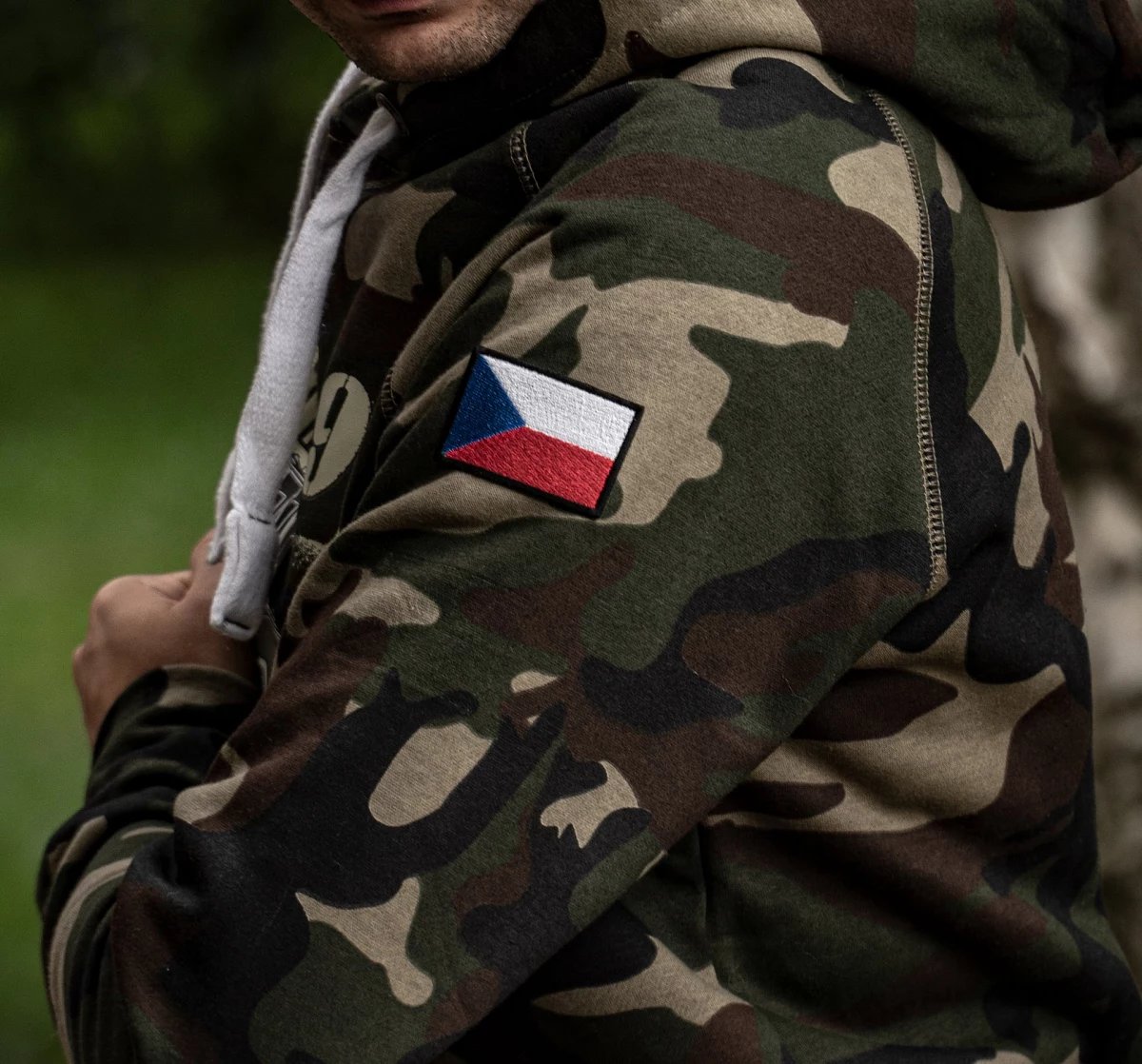 Felpa da uomo camuffare blu  UAZ 469 Bandiera ceca