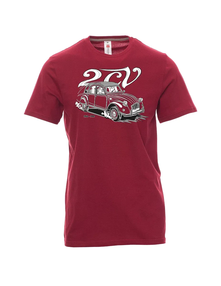 Maglia da uomo rosso scuro 2CV