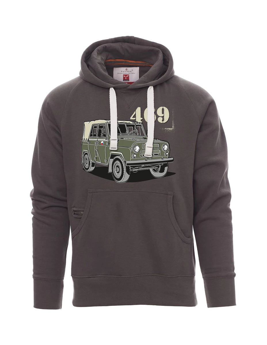 Felpa da uomo grigia UAZ 469 Bandiera ceca