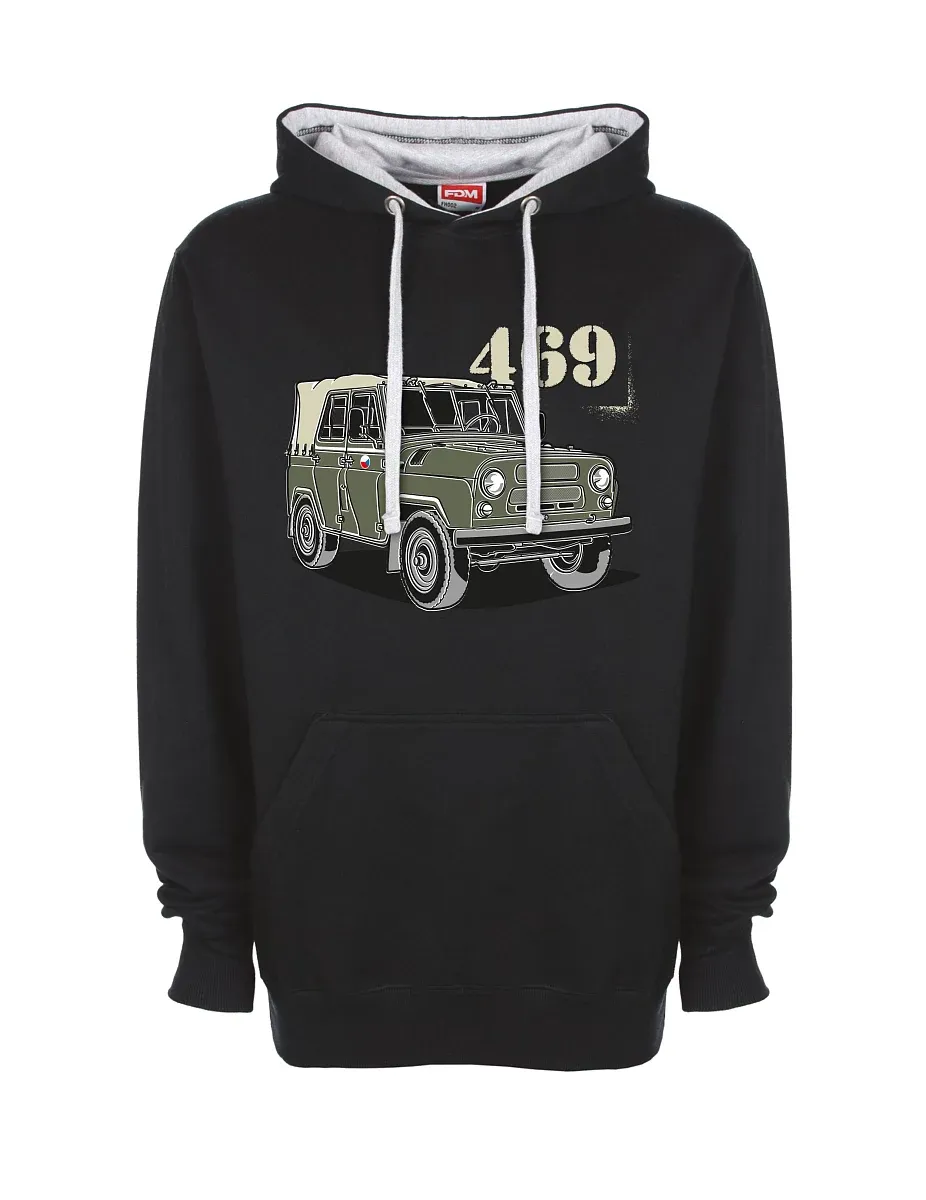 Felpa grigio-nera UAZ 469 Bandiera ceca