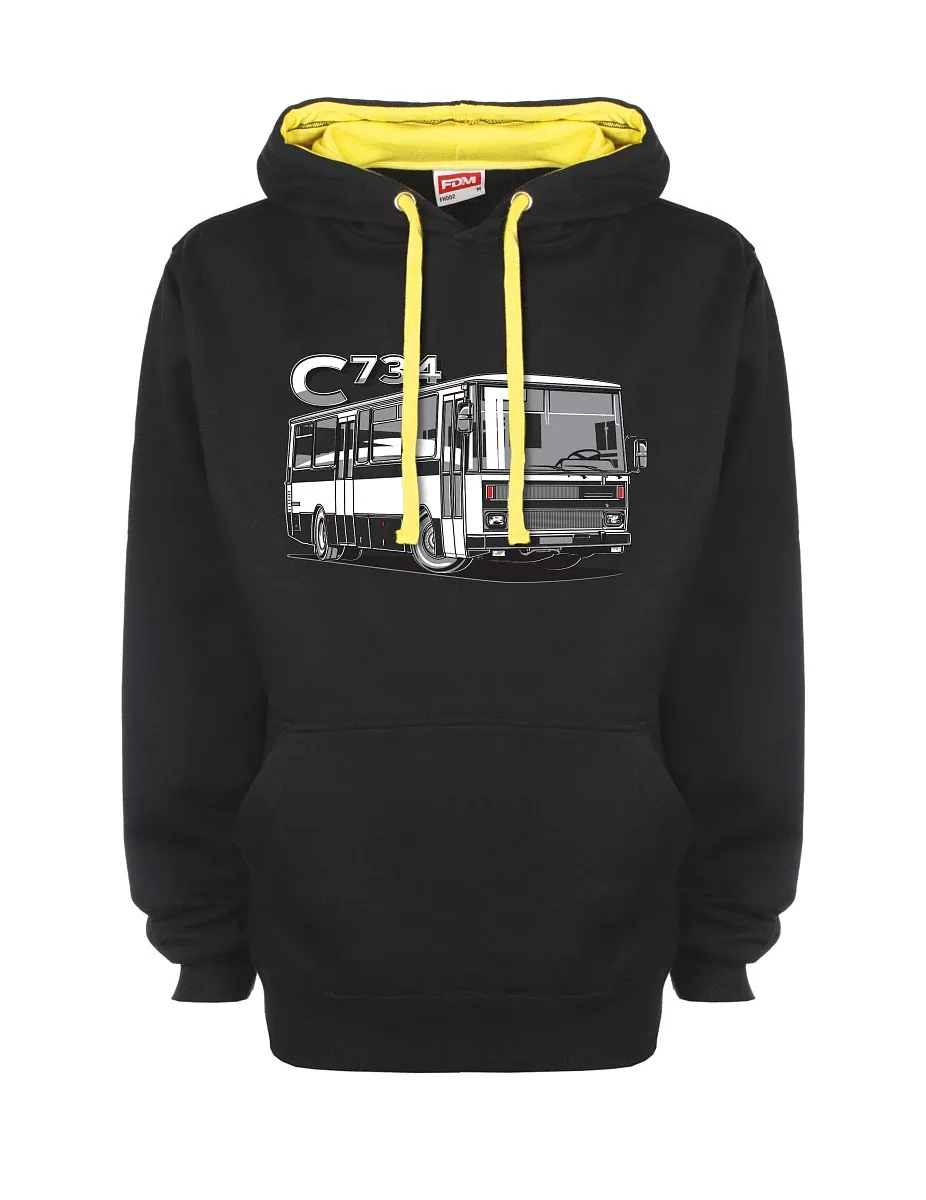 Felpa giallo-nera con autobus C734