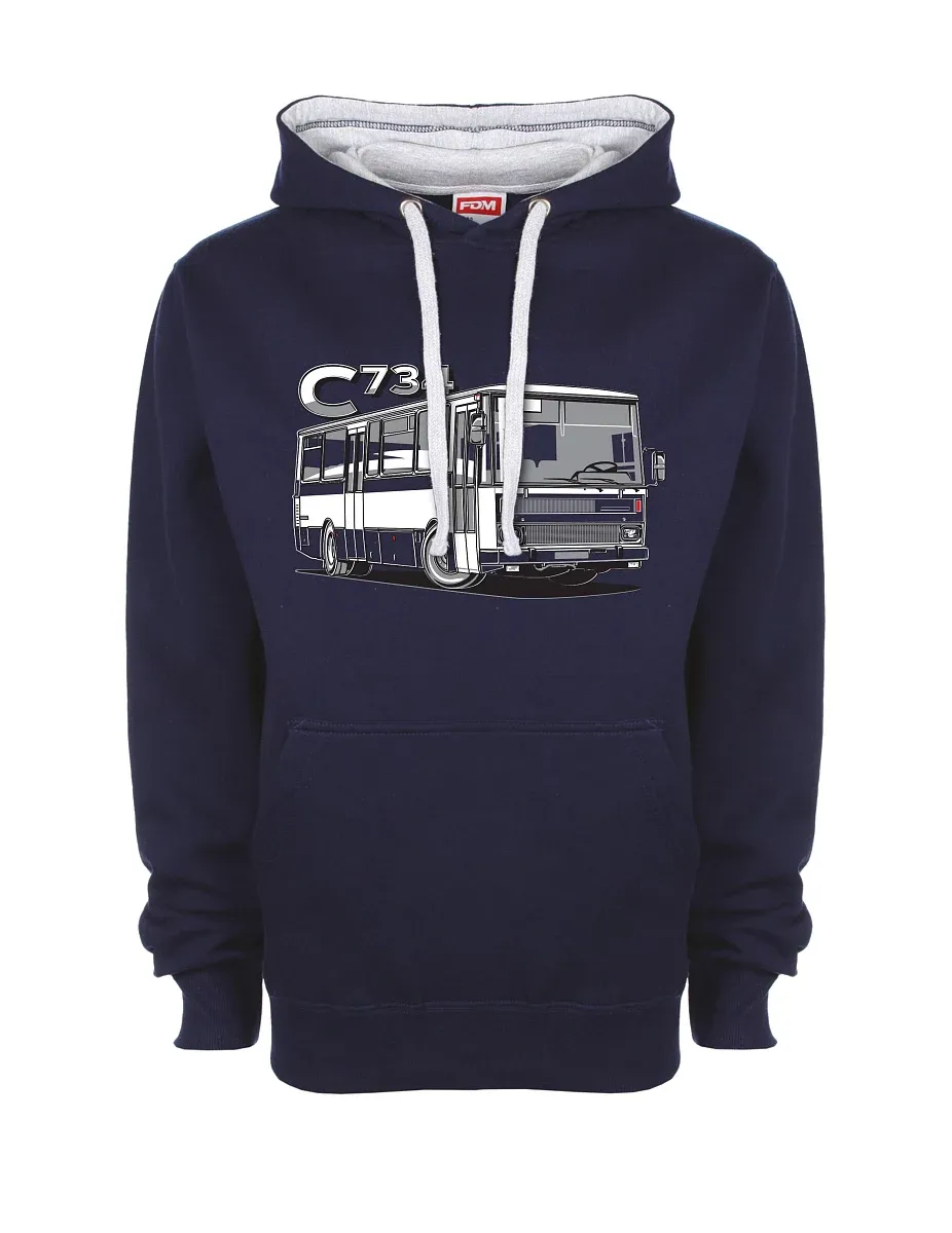 Felpa grigio-blu marino autobus C734