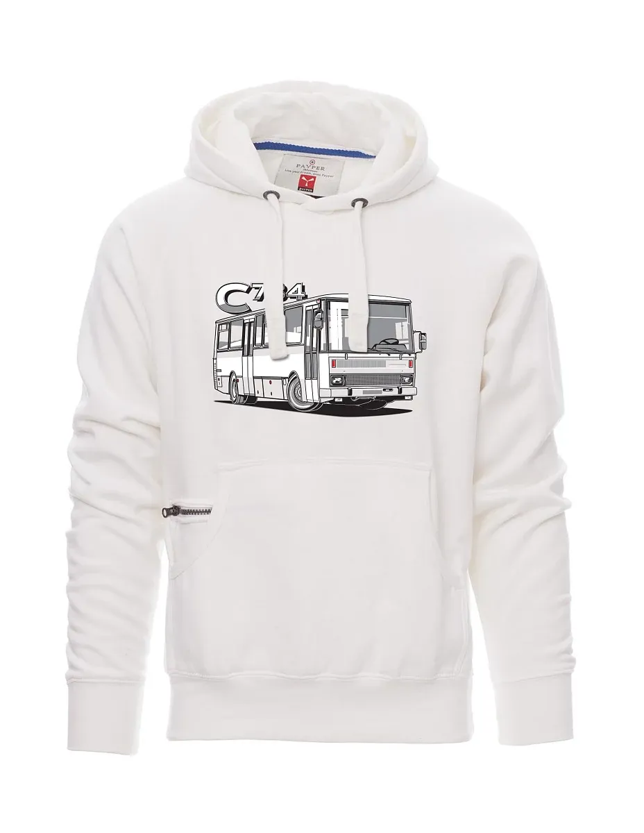 Felpa da uomo bianca autobus C734