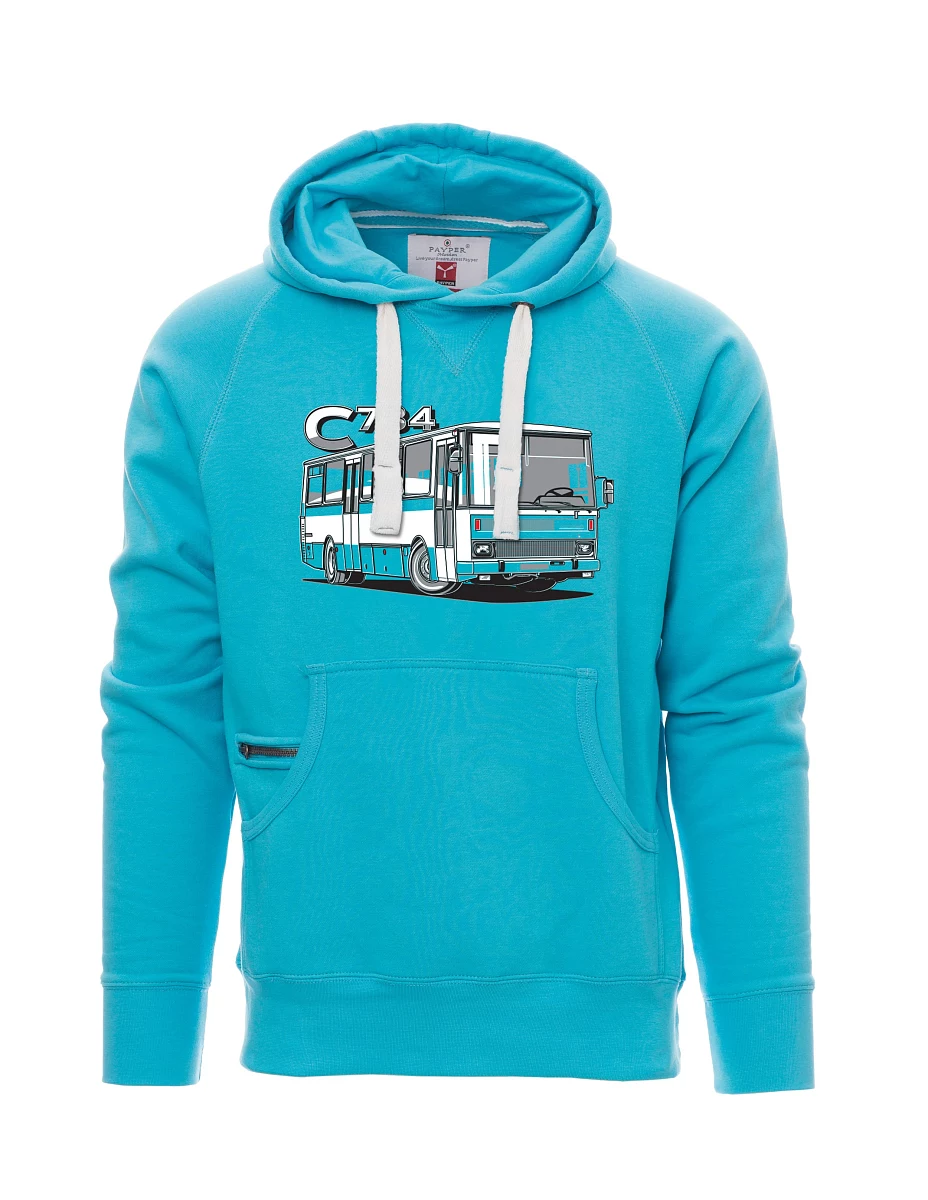 Felpa da uomo blu chiaro autobus C734