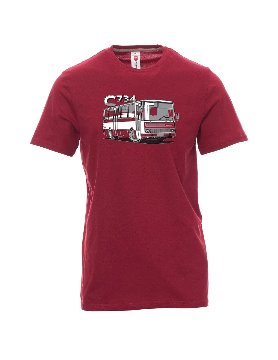 Maglia da uomo rosso scuro autobus C734