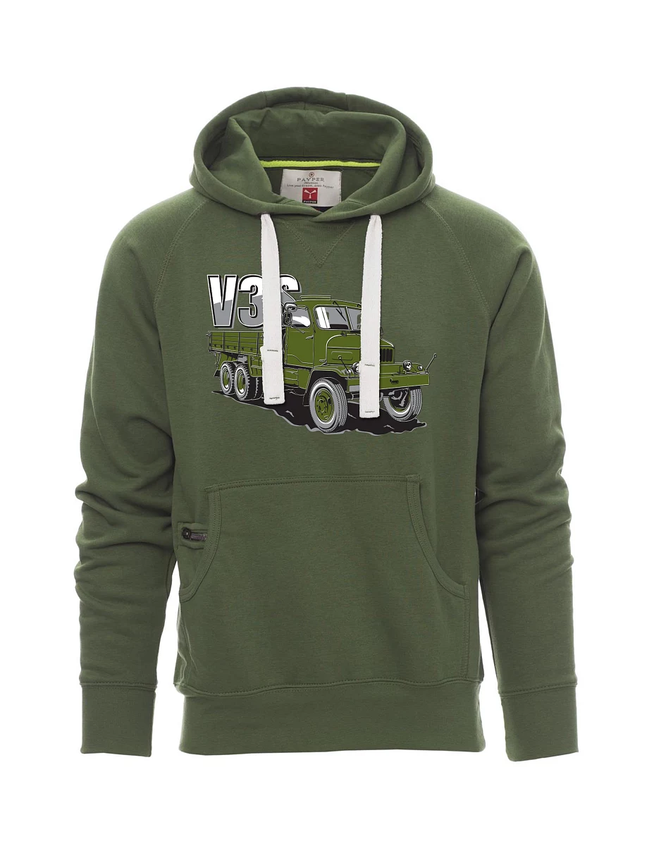 Felpa da uomo verde scuro Camion V3S Camion con pianale