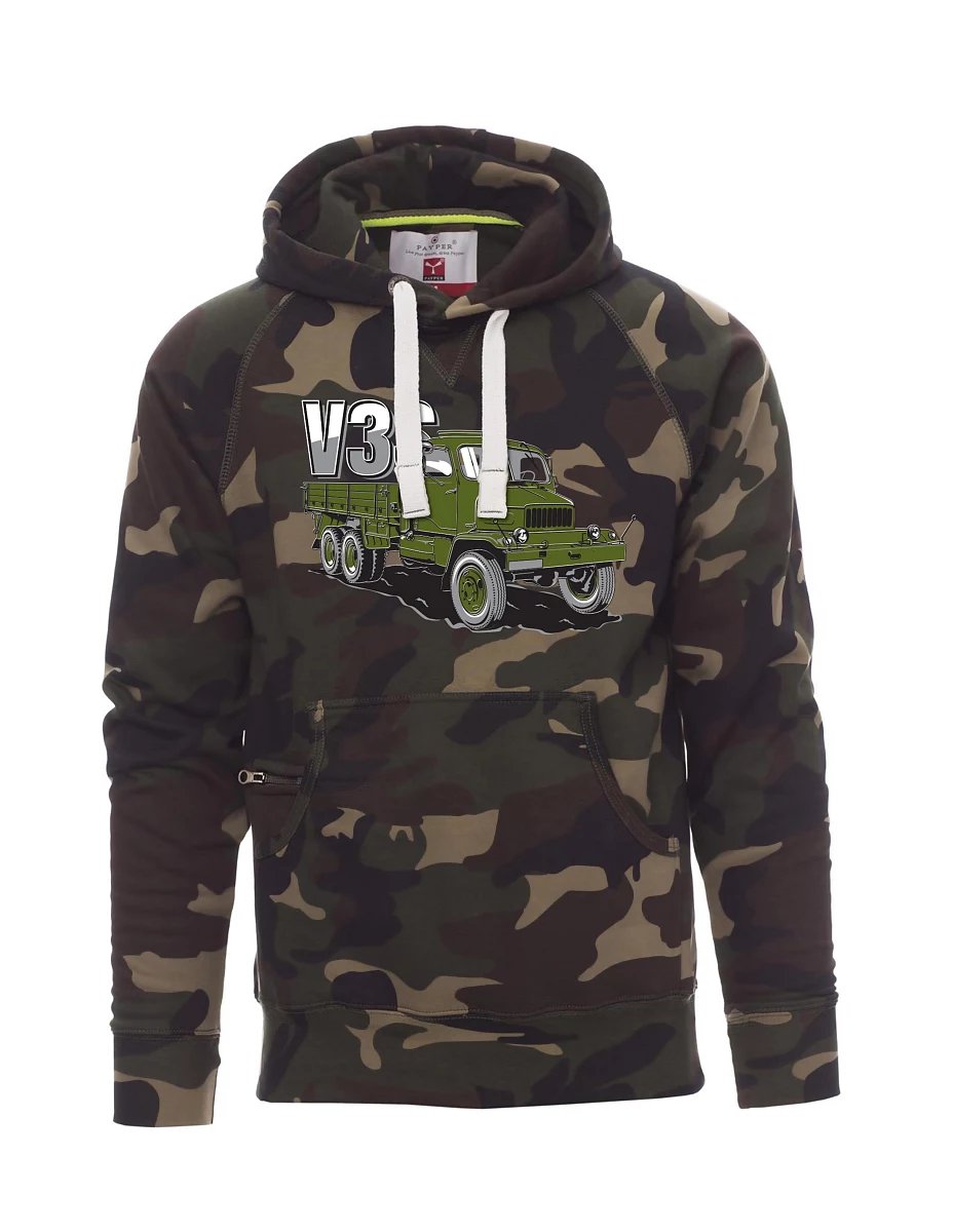 Felpa da uomo camuffare Camion V3S Camion con pianale