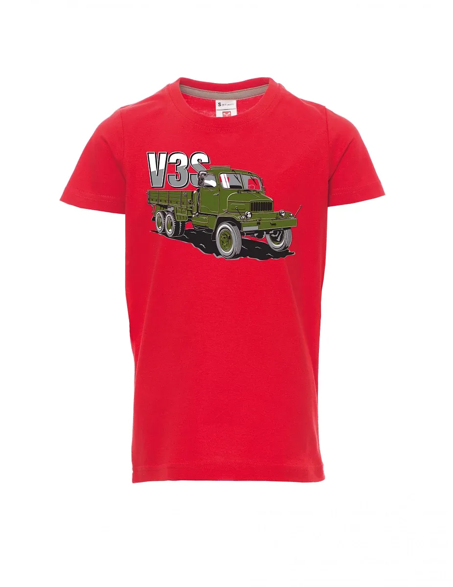 Maglia da bambino rossa Camion V3S Camion con pianale