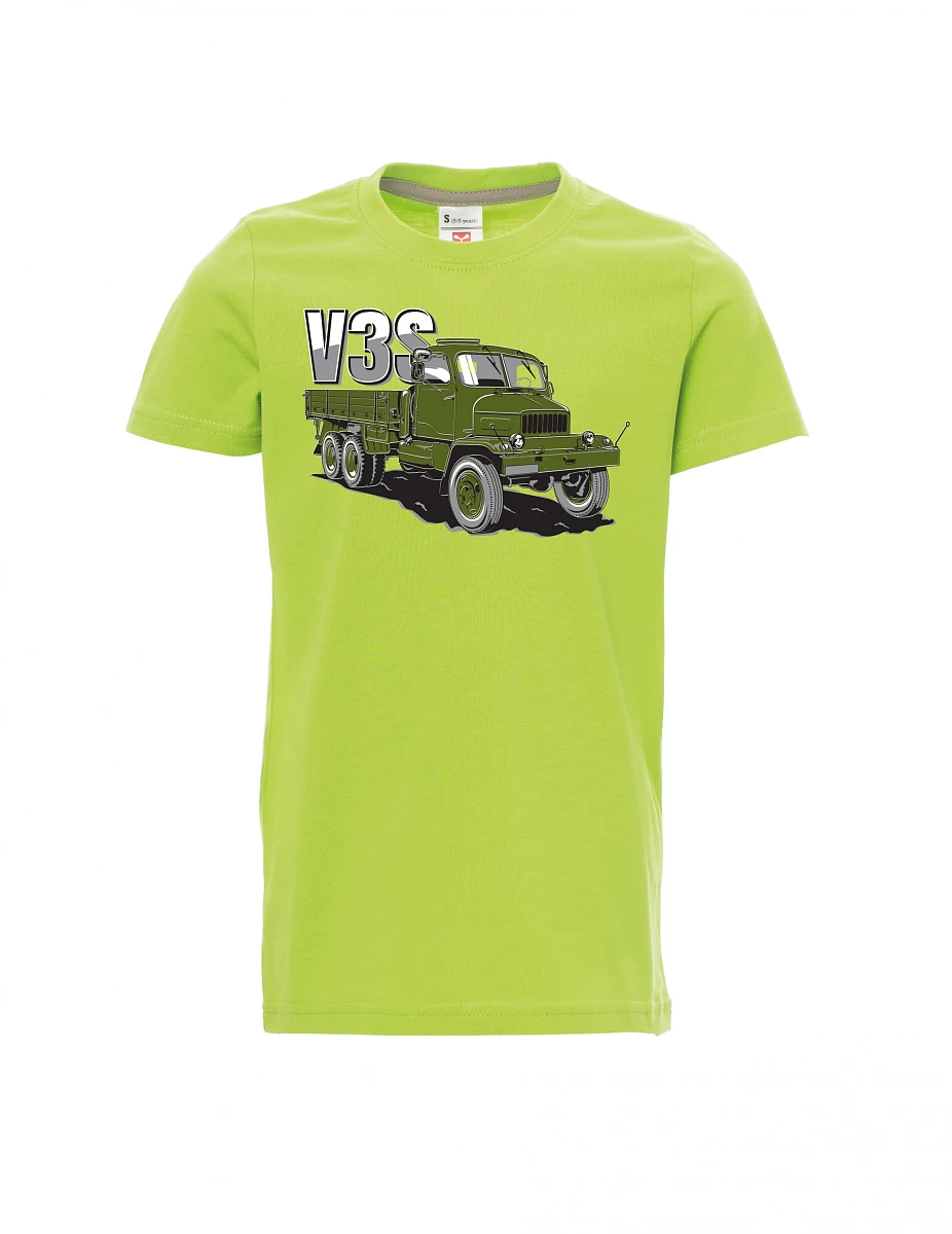 Maglia da bambino verde chiaro Camion V3S Camion con pianale