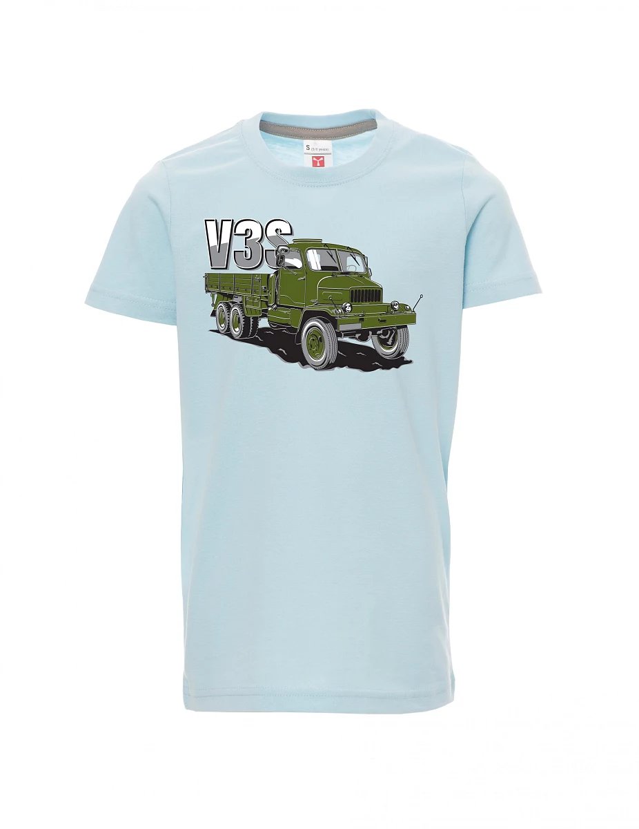 Maglia da bambino blu pallido Camion V3S Camion con pianale