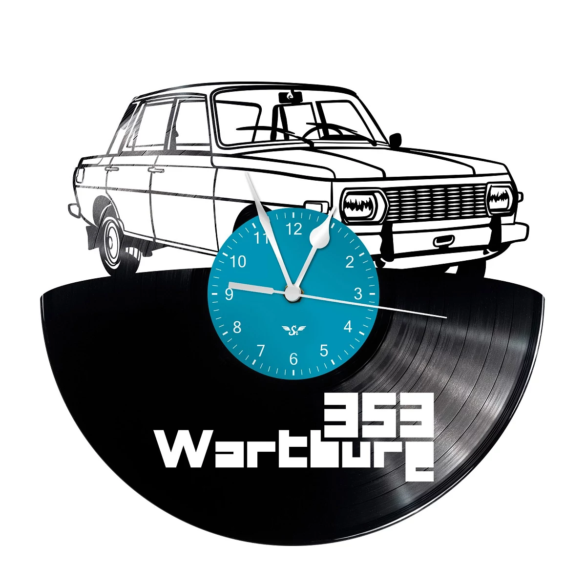 Orologio di disco in vinile con motivo Wartburg 353