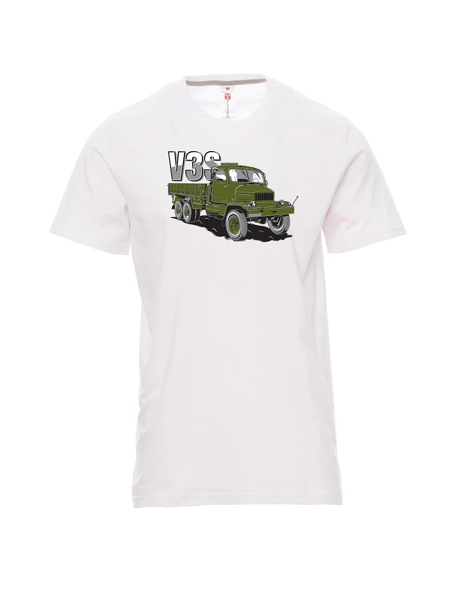 Maglia da uomo bianca Camion V3S Camion con pianale