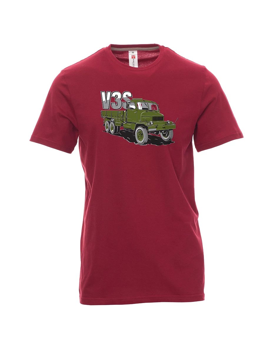 Maglia da uomo rosso scuro Camion V3S Camion con pianale