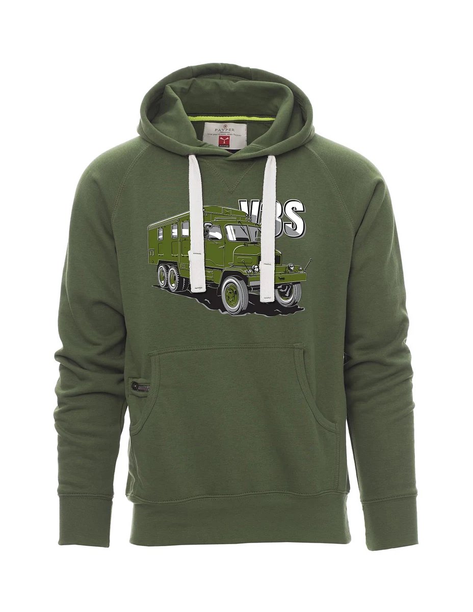 Felpa da uomo verde scuro Camion V3S Mobiletto