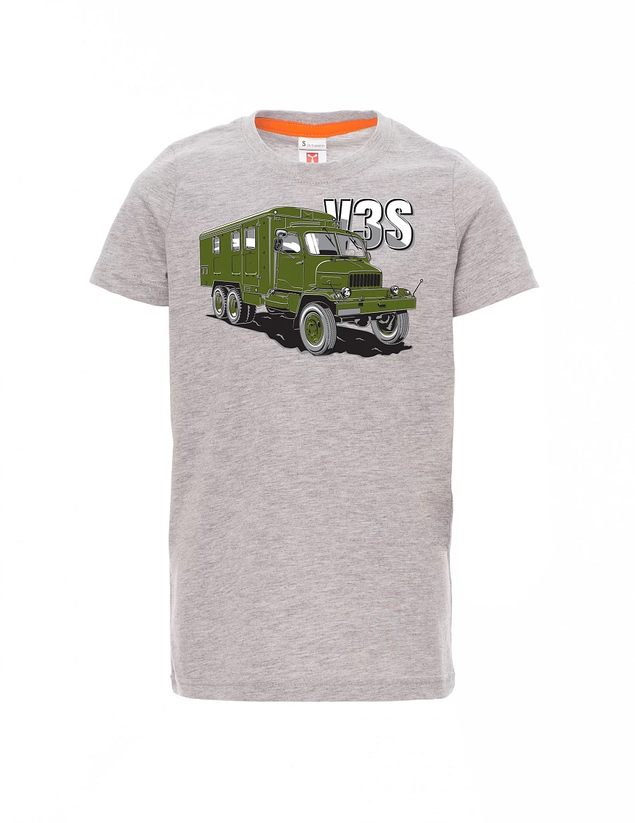Maglia da bambino grigio melange Camion V3S Mobiletto