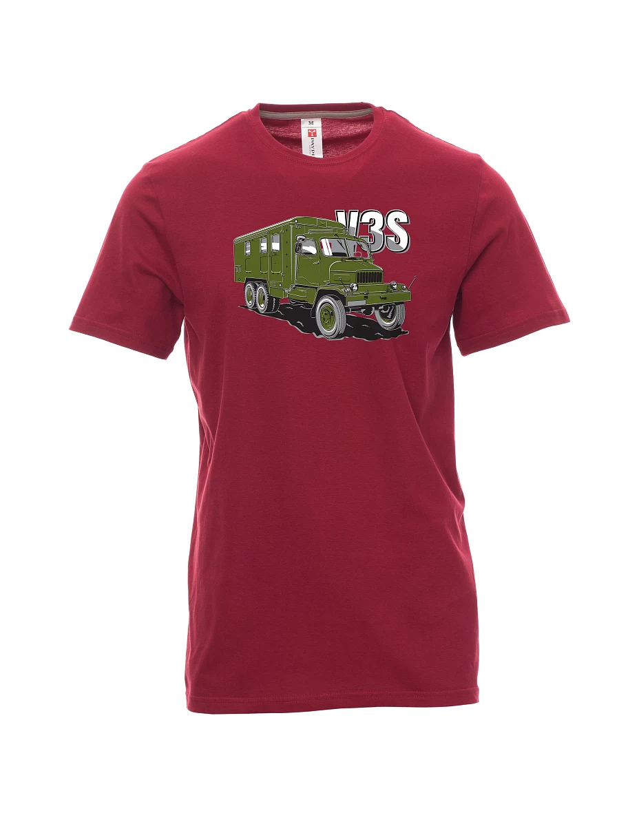 Maglia da uomo rosso scuro Camion V3S Mobiletto