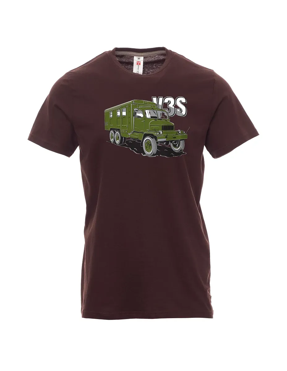 Maglia da uomo marrone scuro Camion V3S Mobiletto