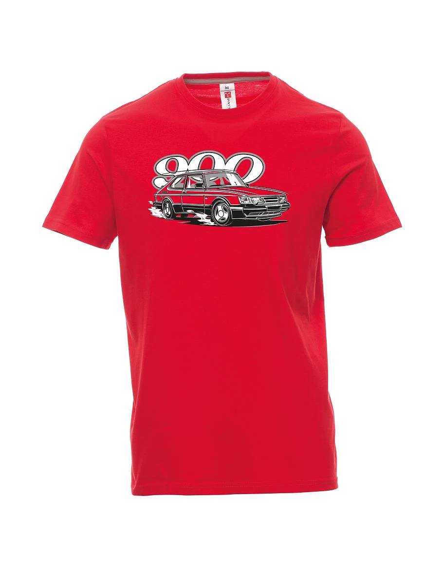 Maglia da uomo rossa Saab 900