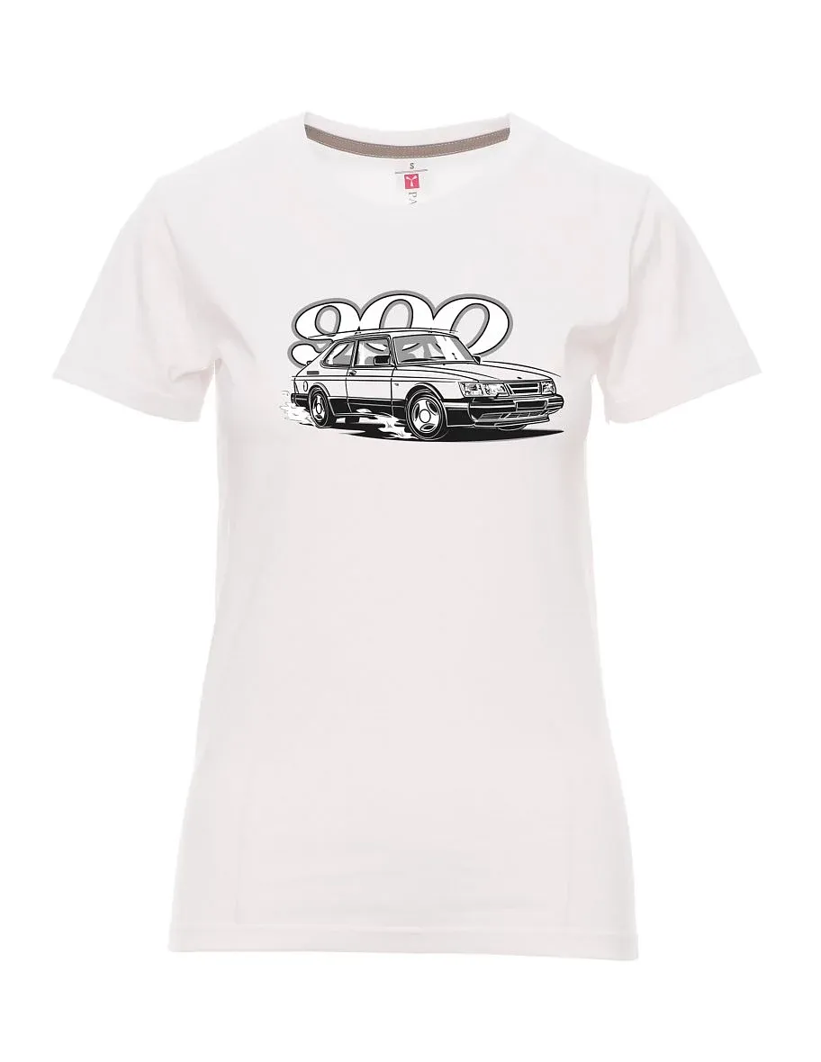 Maglia da donna bianca Saab 900