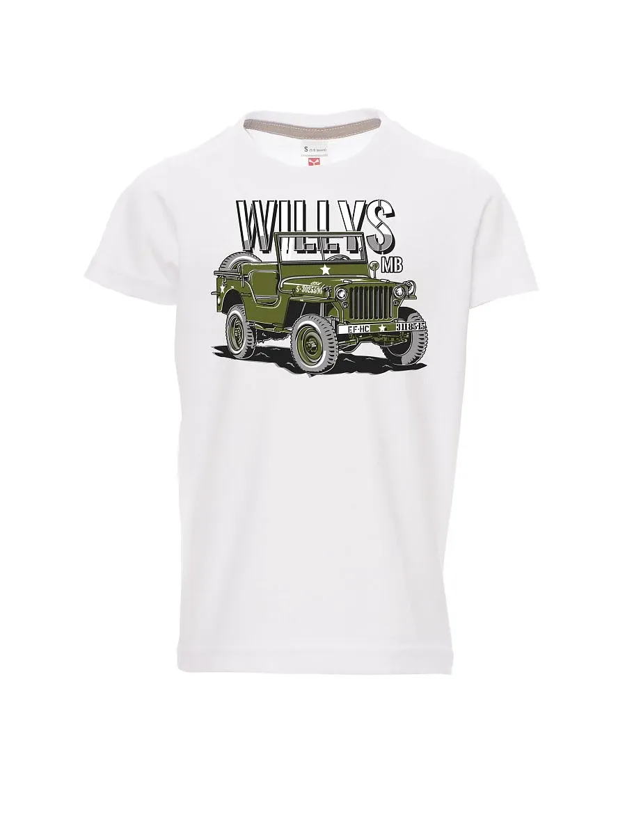 Maglia da bambino bianca Willys MB