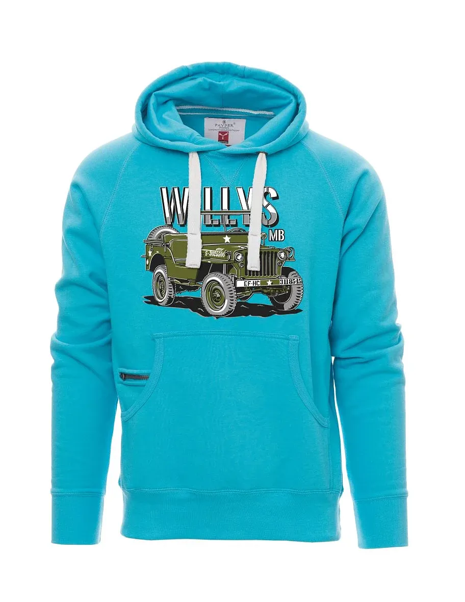 Felpa da uomo blu chiaro Willys MB