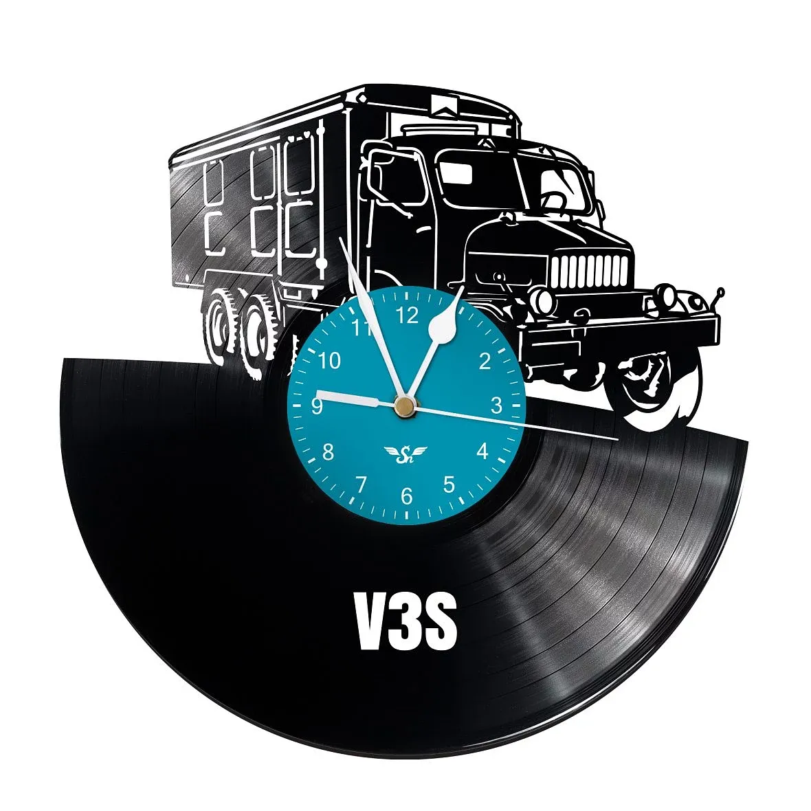 Orologio di disco in vinile con motivo Camion V3S