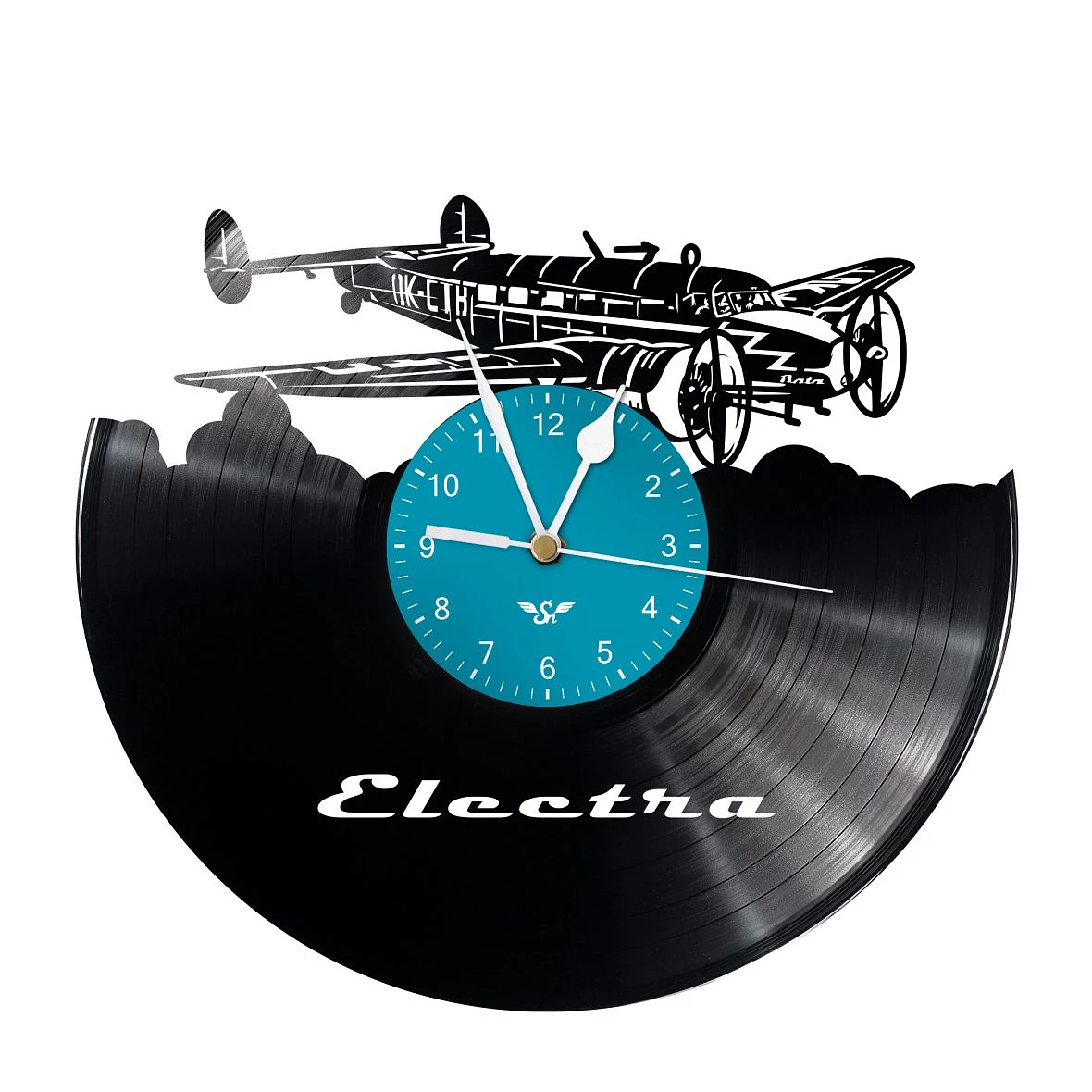 Orologio di disco in vinile con motivo Lockheed L-10
