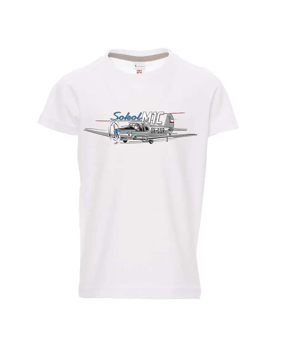 Maglia da bambino bianca Aereo Sokol